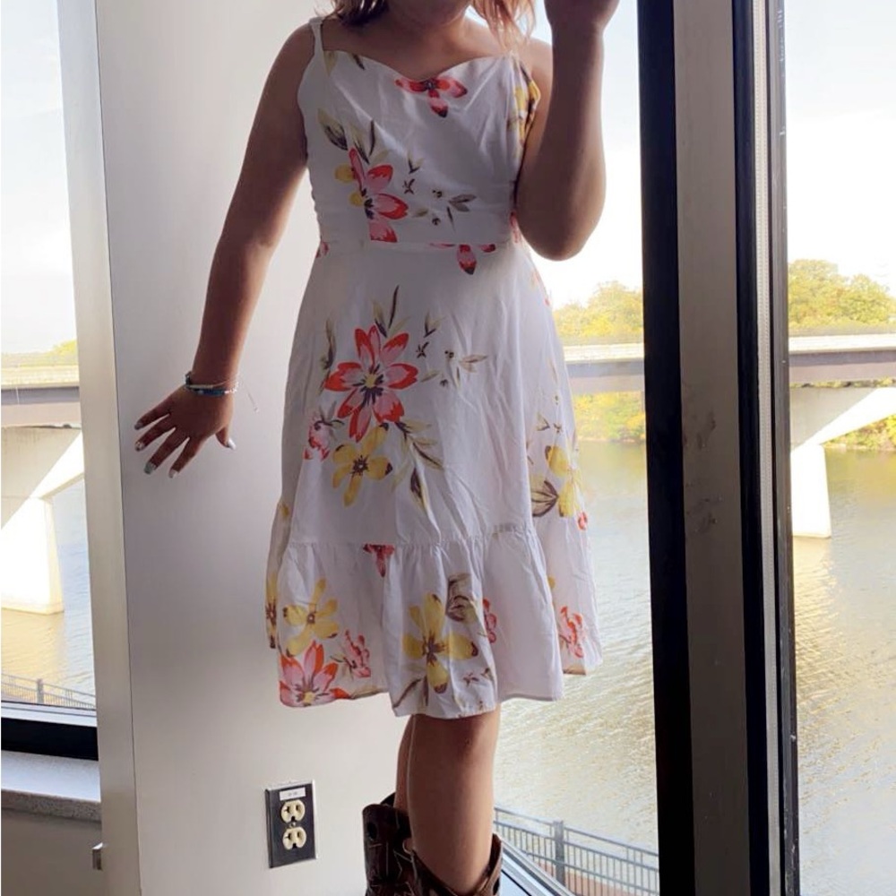 Floral White Dress
